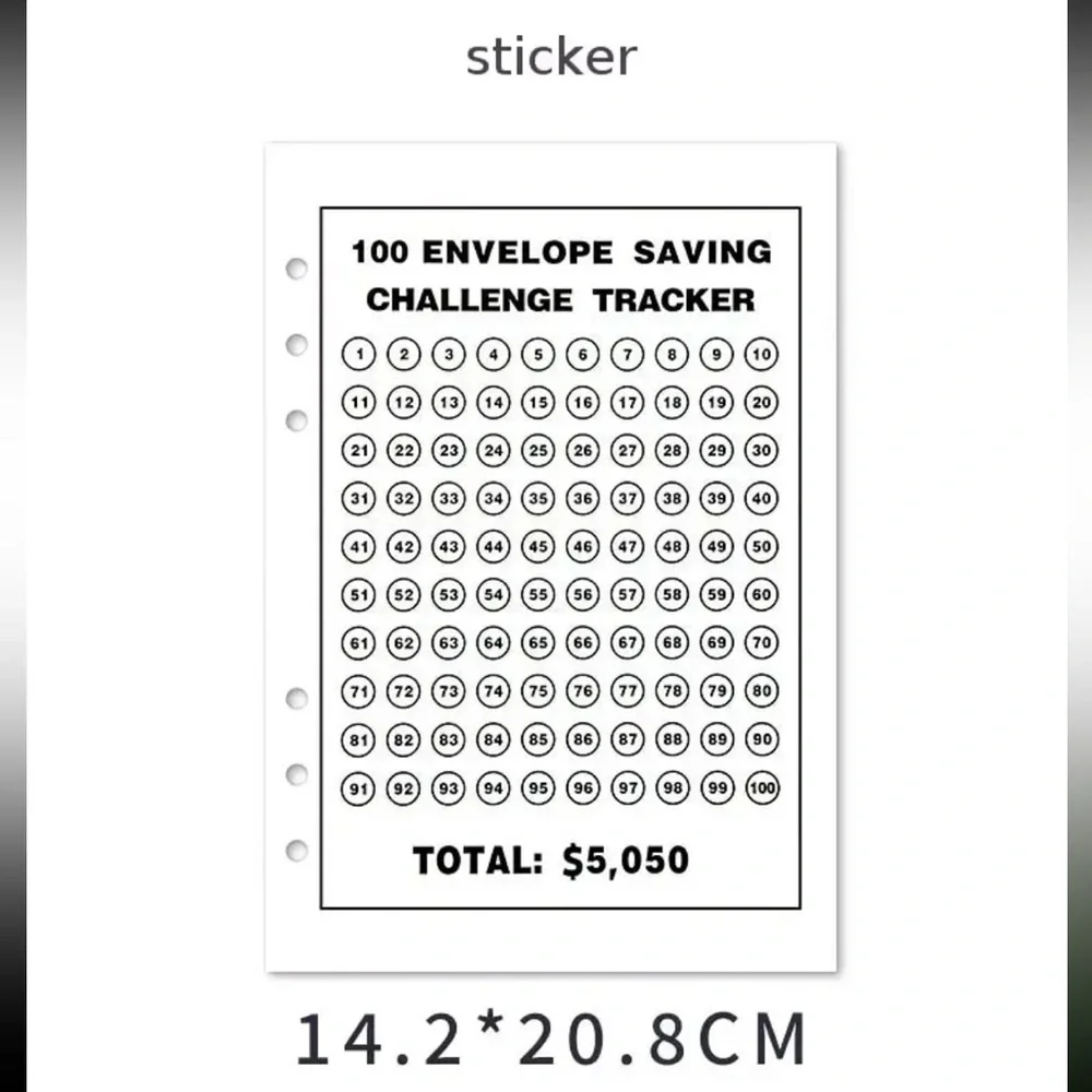 Pink 100 Envelope Savings Challenge Binder